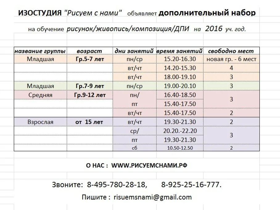 Открыт дополнительный набор в группы!